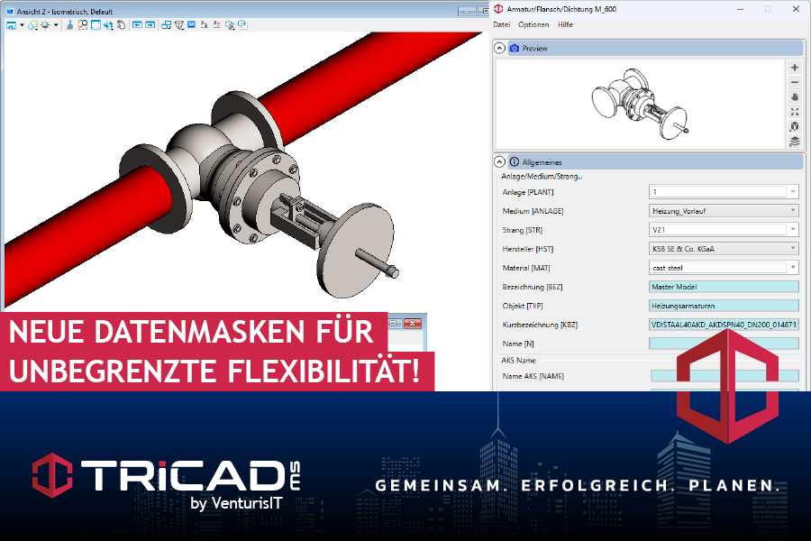 Ihre Möglichkeiten mit TRICAD MS 2024 : Neue Datenmasken für unbegrenzte Flexibilität